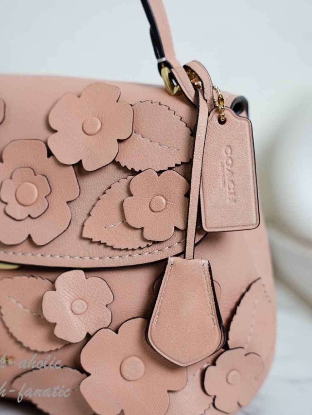 COACH CDY44 Emory Top Handle Bag with Floral Appliqué in Light Pink NWT - Picture 6 of 16